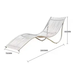 Hochwertige Außenmöbel Garten Meer Strand Rattan Weide Aluminium Terrasse Sonnensauna Stuhl für Hotel