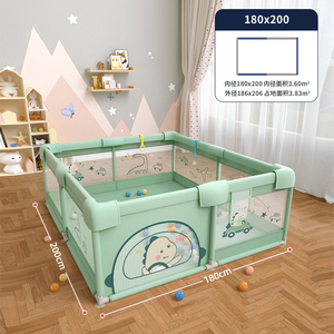 Clôture de sécurité pour bébé d'intérieur, vente directe d'usine, <span class=keywords><strong>parc</strong></span> pour enfants <span class=keywords><strong>pliable</strong></span>, <span class=keywords><strong>parc</strong></span> pour enfants, 150x180cm, gris vert, style dessin animé - Product Image 3