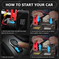 Démarreur de voiture portable, courant de démarrage 400A, gonfleur de pneus à charge rapide 18W, batterie externe d'urgence automobile