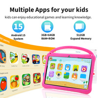 Nouvelle tablette pour enfants de 10 pouces, Android 15, 3 Go + 64 Go, WiFi6, écran tactile HD 1280*800, tablette éducative PC IWAWA
