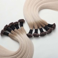 Extensiones de Cabello de Queratina de Doble Trama de Alta Calidad, las Más Vendidas en Alibaba, Extensiones de Cabello Ruso con Punta Plana de Queratina, Venta Directa de Fábrica