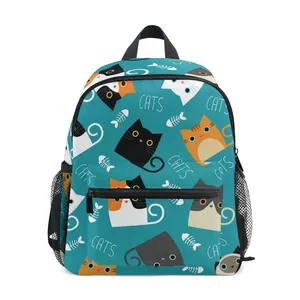 Mochila de gato personalizada, morral escolar, bolsa de libro con bajo nivel de cantidad mínima