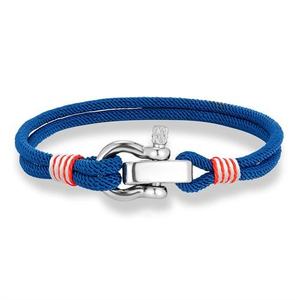 Bracelet en Corde Milanaise Multicolore en Forme de U pour Hommes, en Acier Inoxydable et Cordon en Nylon, Fait Main, Cadeau Marin, Vente en Gros - Product Image 1