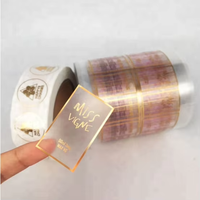 Autocollant personnalisé texte vinyle PVC mariage étiquette autocollant emballage personnalisé transparent feuille d'or estampage autocollant étanche