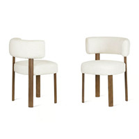 Chaise de salle à manger minimaliste moderne italienne JP Wholesale, confortable, avec dossier incurvé en tissu et pieds en bois à transfert thermique