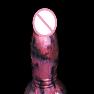 NNSX Internal Glow Dog Big Knot <b>Dildo</b> With Sucker Two Huge Egg Striped Design Butt Plug Adult Sexual Fantasy Products Sex Shop - Product Image 5