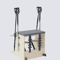 Chaise de Pilates à marchepieds en bois d'érable, cuir ultra-fibre, éponge haute densité, pour équipement de grande taille