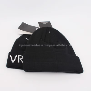 Bonnet d'hiver unisexe en acrylique tricoté à revers, couleur unie, vierge, de haute qualité, personnalisable avec logo, vente en gros - Product Image 2