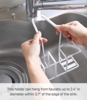Support mural auto-drainant en acier pour évier de cuisine, pour éponge, brosse ou distributeur de savon, pour l'organisation de la cuisine