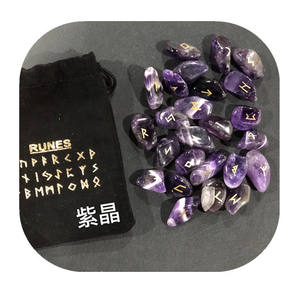 Set de Runas de amatista mezcladas naturales, piedra adivinadora de meditación - Product Image 1