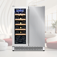 Réfrigérateur à vin 220V 120 L 23 "avec serrure, 40 bouteilles Cave a Vin Refroidisseur, Refroidisseur de boisson de vin Encastrable Coolerfridge