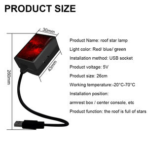 Nouvelle Arrivée Projecteur LED Laser Étoilé USB pour Voiture, Lumière d'Ambiance Intérieure Décorative, Mini Veilleuse 12V, Garantie 2 Ans - Product Image 2