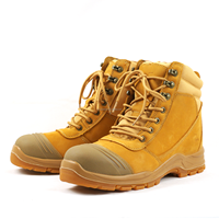 Bottes de travail montantes antidérapantes tricolores avec fermeture éclair, embout en acier, semelle extérieure en PU+caoutchouc, doublure en maille, unisexe, toutes saisons, pour usine et industrie