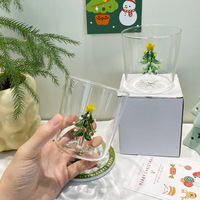 Gobelet en verre pour arbre de Noël créatif, gobelet à jus 3D pour la maison, design atmosphérique, verre borosilicate de haute qualité, résistant aux hautes températures
