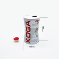 Bidon d'huile moteur 1L en fer blanc personnalisé, forme taille fine, avec couvercle en plastique et impression offset