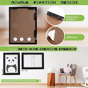 2025 New Design Creative Black White Removable Kids Artwork Glass <b>Frame</b> Flower Design Durable Eco-Friendly Handmade Wood <b>Frame</b> - Product Image 3