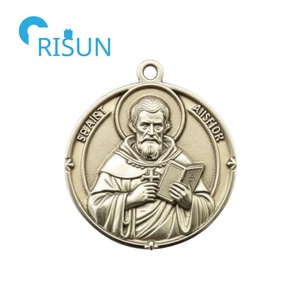 Fábrica personalizada patrón San José medalla colgante collar personalizado José el trabajador religioso Medalla medallón medallas - Product Image 5