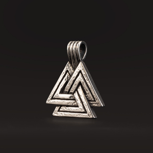 Collana Vichinga da Uomo in Acciaio Inossidabile, Ciondolo Amuleto Nodo Vichingo Valknut della Mitologia Norrena - Product Image 4