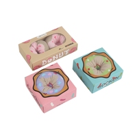 Motif de beignet mignon emballage personnalisé drôle femmes bonheur chaussettes mignon nouveauté motif de beignet femmes chaussettes