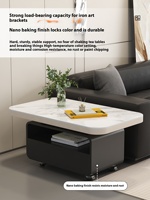Table basse carrée moderne minimaliste et mobile avec chariot Mobilier de salon de luxe pour la maison Design créatif pour petit appartement Canapé