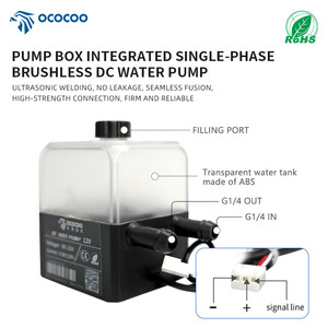 Ococoo OC-300T-12V tất cả-trong-một im lặng chất lỏng làm mát bơm với 4pin kết nối 5 Điện áp <span class=keywords><strong>CPU</strong></span> làm mát cho Diy máy tính PC Trường hợp sử dụng - Product Image 4