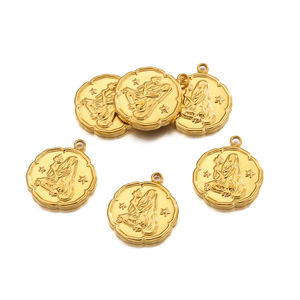 Offre Spéciale signes du zodiaque charme plaqué or acier inoxydable cancer <span class=keywords><strong>lion</strong></span> <span class=keywords><strong>pendentif</strong></span> 12 <span class=keywords><strong>signe</strong></span> étoile bijoux collier faisant des accessoires - Product Image 3