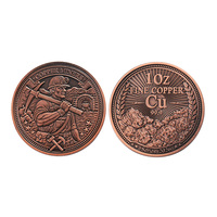 Pièces de monnaie en cuivre personnalisées en usine 999 1 oz 5 oz 10 oz, en métal, haute relief, bronze antique, cuivre fin 999, pièce commémorative
