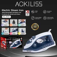 Fer à vapeur ACKILISS 1200W avec fonction vapeur pulsée et pulvérisation d'eau, semelle en céramique, contrôle de la température de 150 à 200°C pour le repassage quotidien des vêtements à domicile ACL-95301