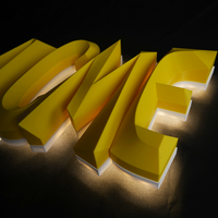 Signalétique publicitaire commerciale personnalisée, lettres lumineuses LED, lettres rétroéclairées en acrylique, enseignes peintes et enseignes avec support, garantie 1 an