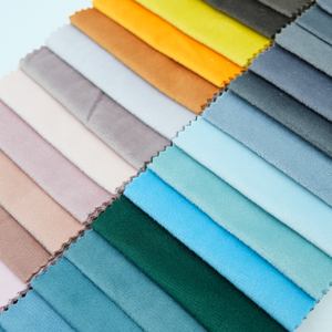 도매 OEM 가구 실내 장식 직물 고급 일반 소파 직물 단색 벨벳 직물 소파 용 - Product Image 3