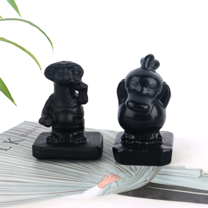 Vente en gros de sculptures d'animaux en pierre naturelle, cristaux de guérison, pierres précieuses de quartz, sculptures d'animaux en obsidienne pour cadeaux d'Halloween - Product Image 5