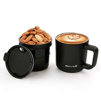 Taza de Café 2 en 1 de Acero Inoxidable de Doble Pared de 12 oz, con Tapa Giratoria y Asa, Grado Alimenticio, Venta al por Mayor ODM Everich