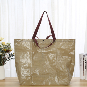 Bolsa de mano tejida <span class=keywords><strong>PP</strong></span> ecológica, bolsa de compras plegable no tejida con serigrafía, uso de embalaje de promoción de regalo manejado - Product Image 3