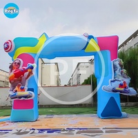 Porte publicitaire gonflable promotionnelle Décor imprimé personnalisé Arc de fleurs gonflable Arche arc-en-ciel gonflable pour événements