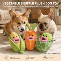 Jouet pour chien Snuffle, distributeur de friandises, peluche couineuse et froissante, 3 modèles (maïs, carotte, chou), vente en gros OEM
