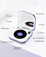 Miroir compact portable Uyisi avec LED à détection UV, conçu pour les routines de beauté modernes