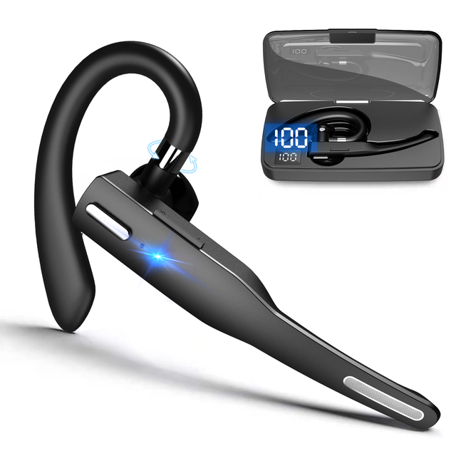 Microphone Earphone Wireless 525 Active Noise Cancelling Stereo Handsfree Single Headset Business Earphone With Charger Box
