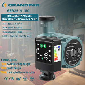 Pompe de circulation d'eau chaude GRANDFAR 60L/min, 6m de hauteur de refoulement, multi-vitesses, intelligente et efficace pour usage domestique GEA25-6-1 - Product Image 1
