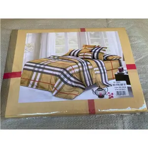 wholesale cheap fully garterize bedsheets bale bedding set printed geometric patterns