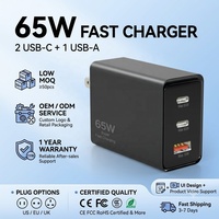 Chargeur GaN PD 65W en gros ODM, QC PD3.0, AVS, prise EU UK US, USB 2 Type C, chargeur rapide pour téléphone portable, iPhone, Samsung, ordinateur portable
