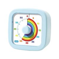 Timer Mekanik Kartun 60 Menit Visual Pelangi Jam Alarm Hitung Mundur Plastik Ramah Lingkungan untuk Belajar Manajemen Waktu