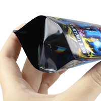 Pochette sur support personnalisée recyclable brillante UV Sac zip-lock refermable 3.5g Mylar Sac d'emballage en plastique imprimé holographique pour bonbon comestible