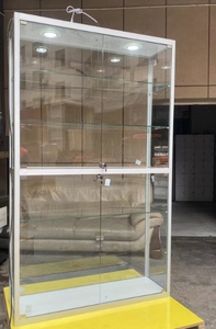 VITRINE AVEC CADRE EN <span class=keywords><strong>ALU</strong></span> BLANC 19 1/2 "L X 19 1/2" L X 78 "H - Product Image 4