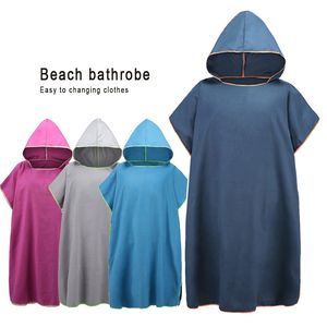 Poncho de surf con capucha de ante de diseño personalizado Toalla de microfibra de secado rápido Summer Ling Robe con toalla con capucha - Product Image 1