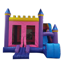 Château gonflable commercial écologique en PVC avec toboggan, combo multi-activités, toboggan, escalade et divertissement, garantie 12 mois