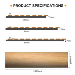 Panneau acoustique à lattes en bois de vente chaude matériaux d'absorption acoustique très efficaces pour l'intérieur MDF + fibre de polyester - Product Image 3