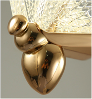 Longs lustres Verre Or Papillon Cristal villa Suspendus Suspension Nordique pour escaliers