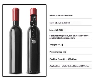 Cadeau promotionnel multifonction 2 en 1 : tire-bouchon à ailettes en acier inoxydable pour barman, ouvre-bouteille magnétique en forme de bouteille de bière/<span class=keywords><strong>vin</strong></span> rouge - Product Image 6