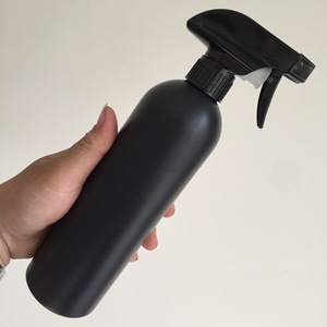 500ml 16oz vazio HDPE redondo cilíndrico resistente a produtos químicos plástico preto matte gatilho spray garrafa com preto gatilho pulverizador - Product Image 3