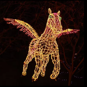 Grandes decoraciones navideñas con luz LED en forma de caballo para parques y calles al aire libre - Product Image 1
